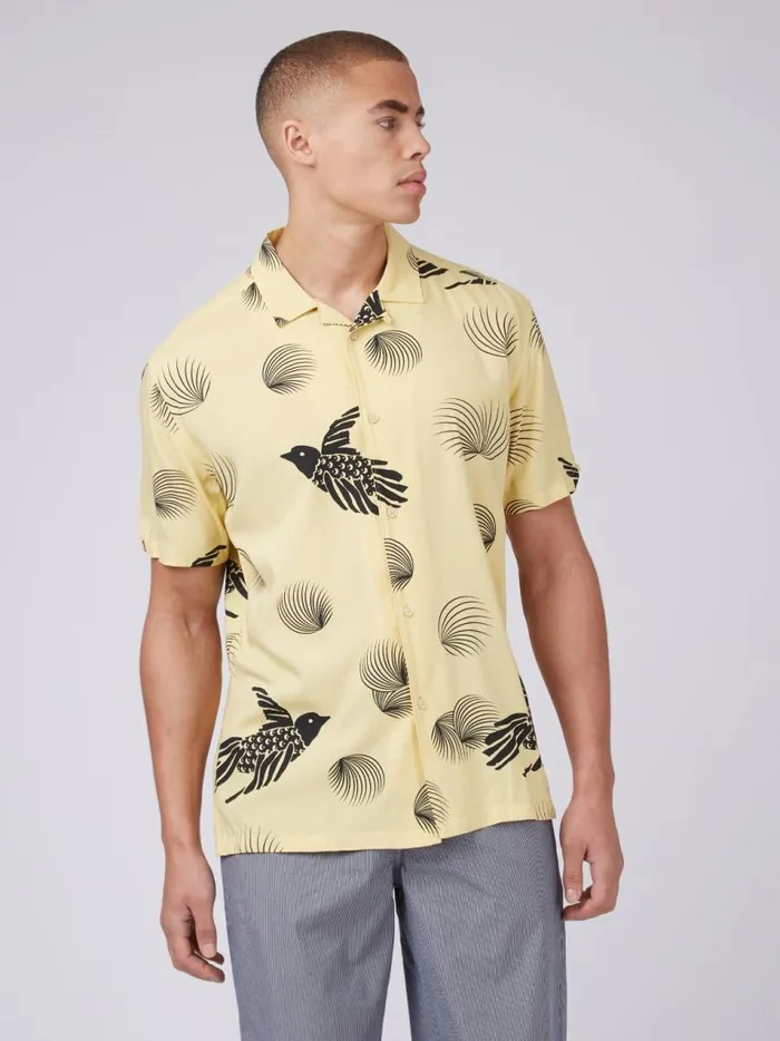 Ben Sherman Short Sleeve Shirts Men B By Bird Print Shirt Ben Sherman Short Sleeve Shirts Men B By Bird Print Shirt