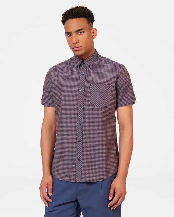 Ben Sherman Short Sleeve Shirts Men Signature Gingham ShortSleeve Shirt 8211 Ginger Ben Sherman Short Sleeve Shirts Men Signature Gingham ShortSleeve Shirt 8211 Ginger