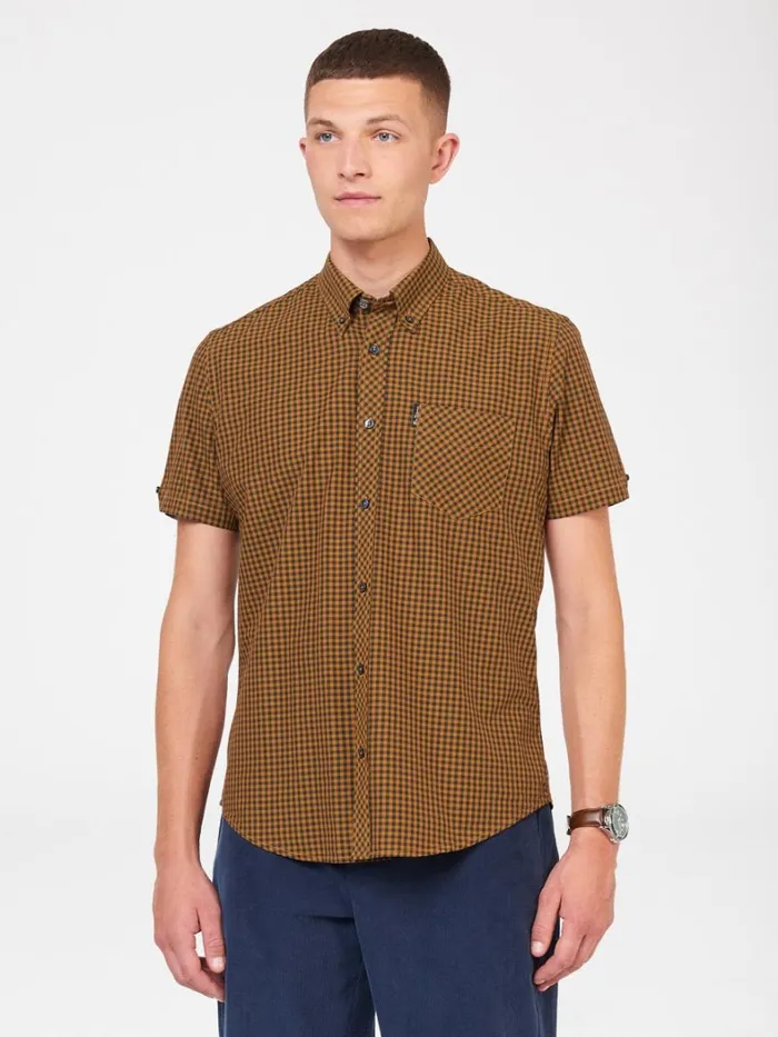 Ben Sherman Short Sleeve Shirts Men Signature Gingham ShortSleeve Shirt 8211 Mustard Ben Sherman Short Sleeve Shirts Men Signature Gingham ShortSleeve Shirt 8211 Mustard