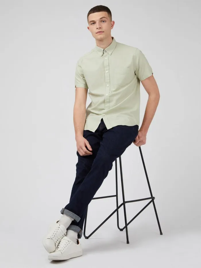 Ben Sherman Short Sleeve Shirts Men Signature Organic ShortSleeve Oxford Shirt 8211 Pistachio Ben Sherman Short Sleeve Shirts Men Signature Organic ShortSleeve Oxford Shirt 8211 Pistachio