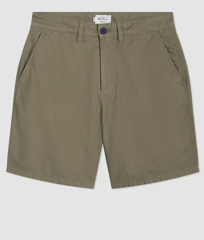 Ben Sherman Shorts Men Beatnik Oxford Garment Dye Slim Short 8211 Light Olive
