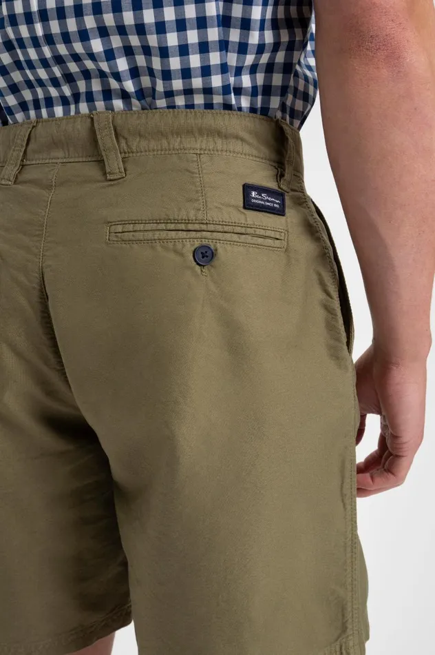 Ben Sherman Shorts Men Beatnik Oxford Garment Dye Slim Short 8211 Light Olive