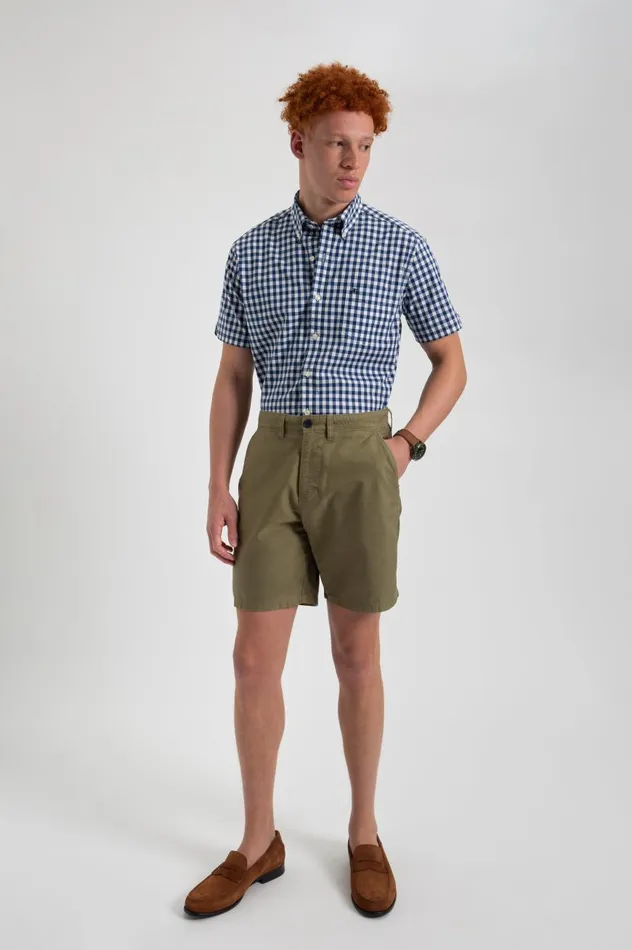 Ben Sherman Shorts Men Beatnik Oxford Garment Dye Slim Short 8211 Light Olive