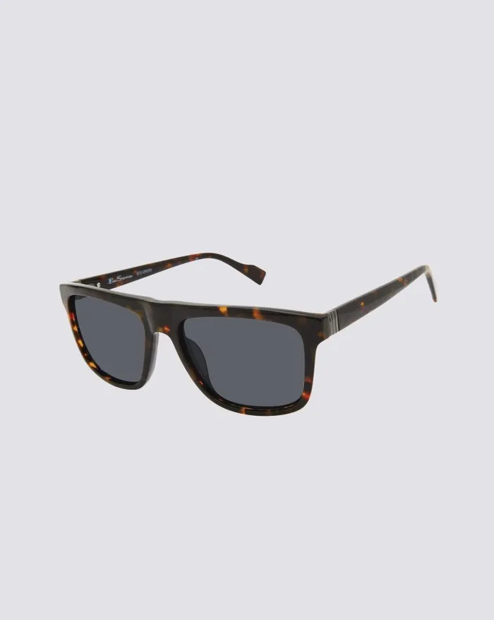 Ben Sherman Sunglasses Men Kings Polarized Retro Square Eco Sunglasses 8211 Tortoise