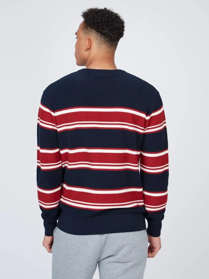 Ben Sherman Sweaters and Knits Men B By Striped Chunky Knit Sweater 8211 Navy