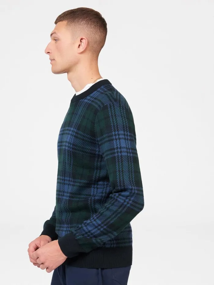 Ben Sherman Sweaters and Knits Men Blackwatch Check Crewneck Sweater Ben Sherman Sweaters and Knits Men Blackwatch Check Crewneck Sweater