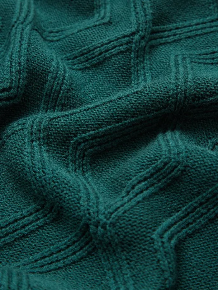 Ben Sherman Sweaters and Knits Men Chunky CableKnit Crewneck Sweater 8211 Ocean Green