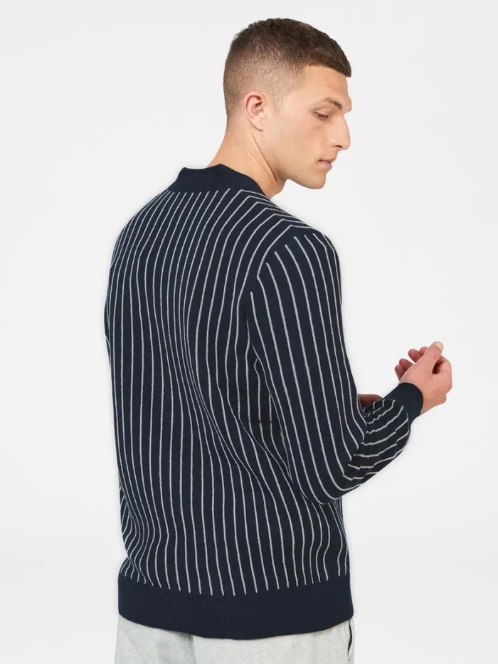 Ben Sherman Sweaters and Knits Men Jacquard Stripe Knit Cardigan 8211 Dark Navy Ben Sherman Sweaters and Knits Men Jacquard Stripe Knit Cardigan 8211 Dark Navy