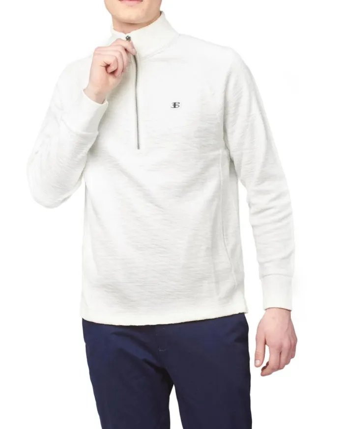 Ben Sherman Sweatshirts and Hoodies Men B By Loopback Jersey Sweatshirt 8211 Ivory