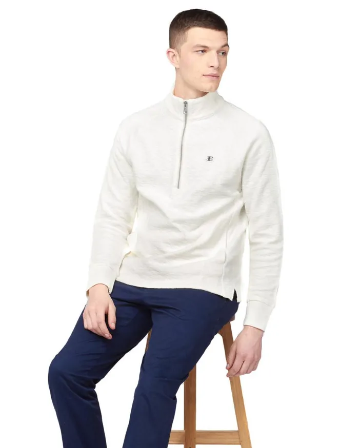 Ben Sherman Sweatshirts and Hoodies Men B By Loopback Jersey Sweatshirt 8211 Ivory