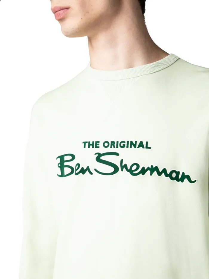 Ben Sherman Sweatshirts and Hoodies Men Signature Logo Sweatshirt 8211 Light Green