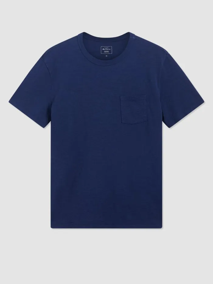 Ben Sherman TShirts and Graphic Tees Men Garment Dye Beatnik ShortSleeve TShirt 8211 Navy Indigo