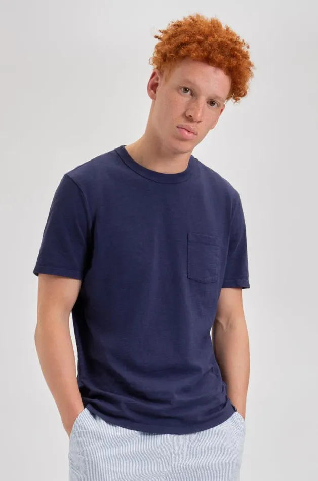 Ben Sherman TShirts and Graphic Tees Men Garment Dye Beatnik ShortSleeve TShirt 8211 Navy Indigo