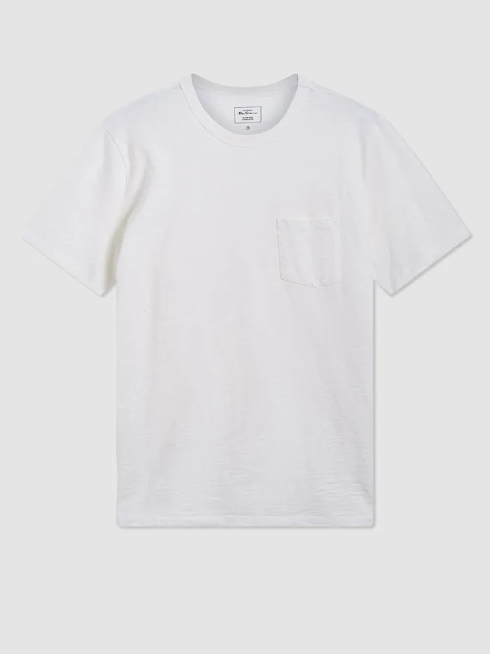 Ben Sherman TShirts and Graphic Tees Men Garment Dye Beatnik ShortSleeve TShirt 8211 White