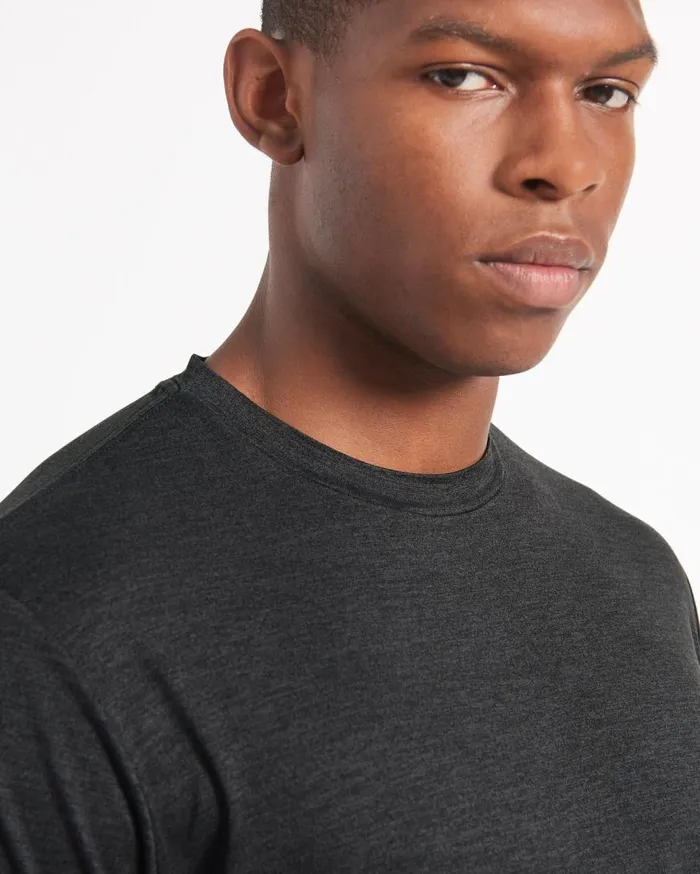 Ben Sherman TShirts and Graphic Tees Men Performance Stretch Marl TShirt 8211 Black