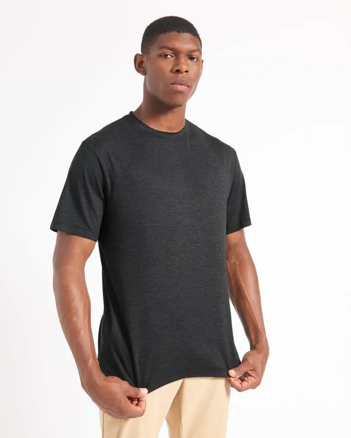 Ben Sherman TShirts and Graphic Tees Men Performance Stretch Marl TShirt 8211 Black