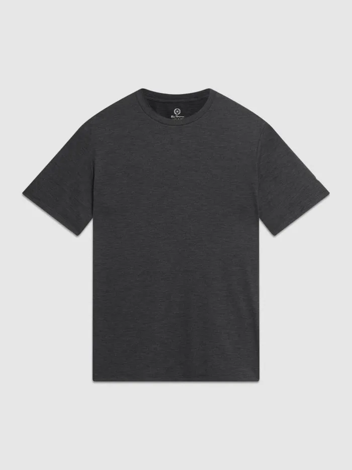 Ben Sherman TShirts and Graphic Tees Men Performance Stretch Marl TShirt 8211 Black