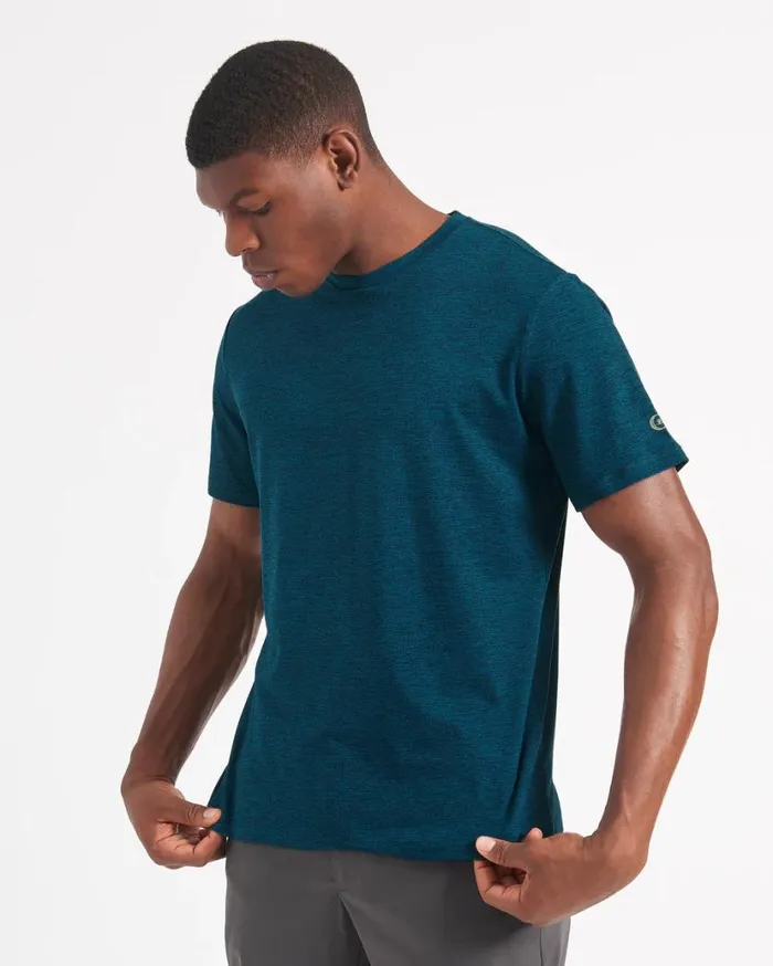 Ben Sherman TShirts and Graphic Tees Men Performance Stretch Marl TShirt 8211 Navy Heather