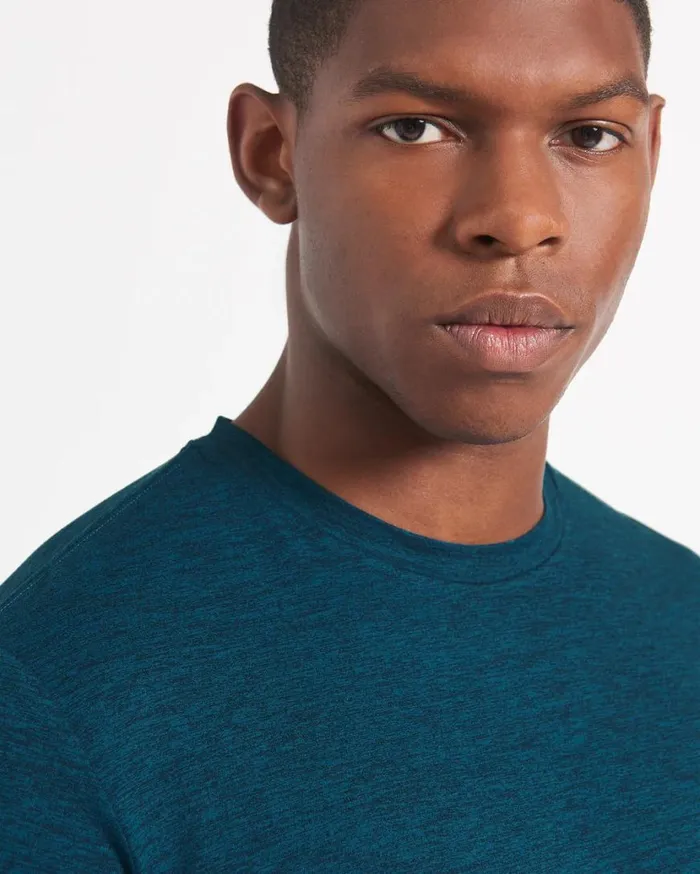 Ben Sherman TShirts and Graphic Tees Men Performance Stretch Marl TShirt 8211 Navy Heather