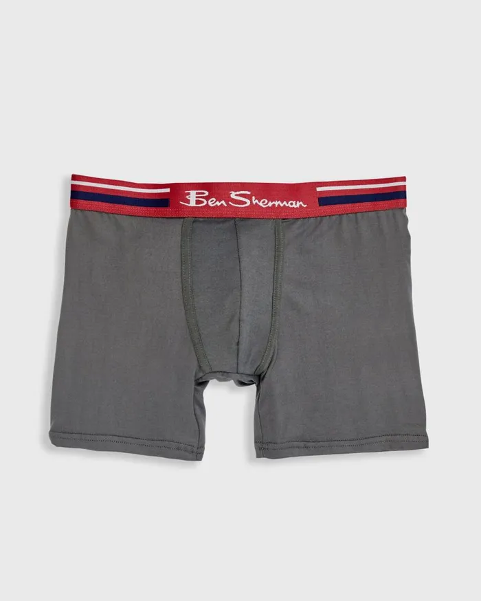 Ben Sherman Underwear Men 4Pack Microfiber Boxer Briefs 8211 PlaidRedGreyNavy