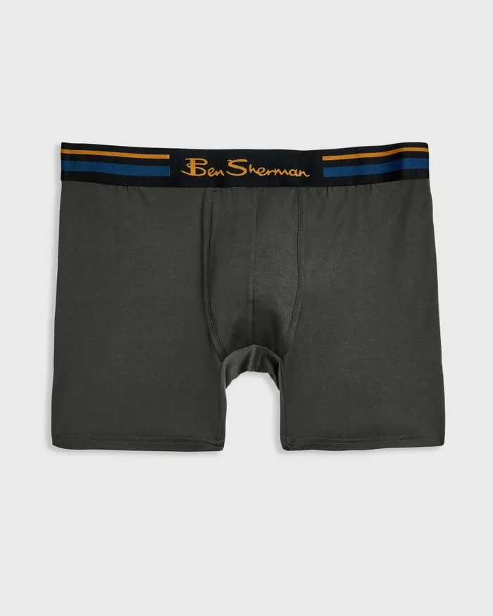 Ben Sherman Underwear Men 4Pack Microfiber Boxers 8211 CheckBlueGreyBlack