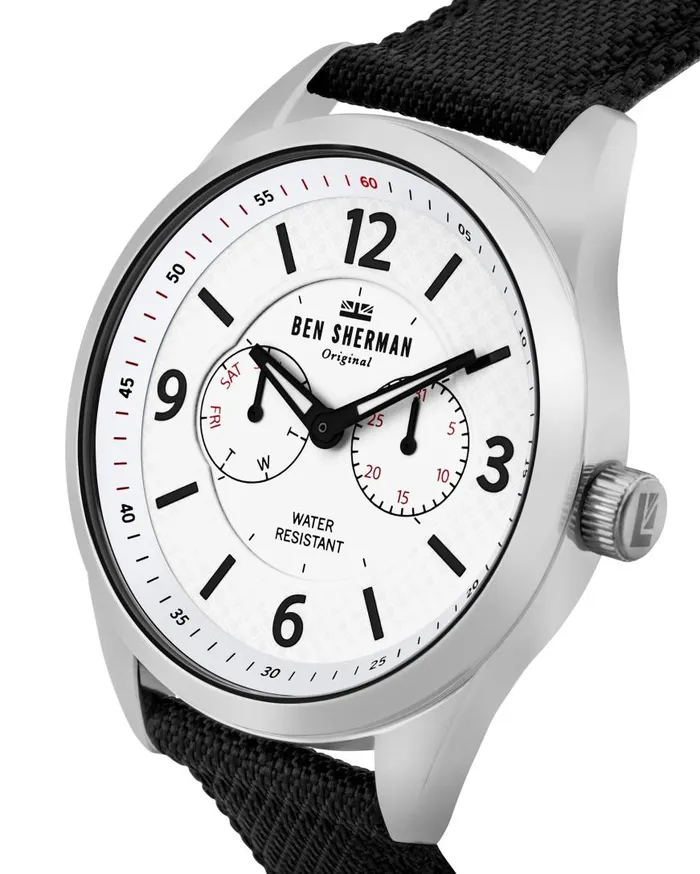 Ben Sherman Watches Men Big Carnaby Utility Watch 8211 BlackWhiteSilver
