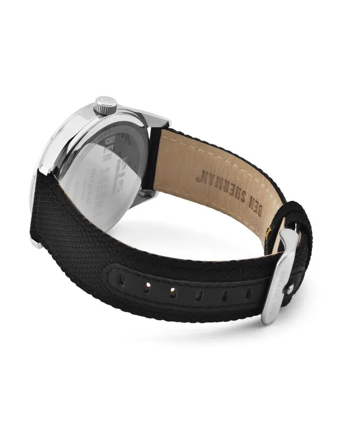 Ben Sherman Watches Men Big Carnaby Utility Watch 8211 BlackWhiteSilver