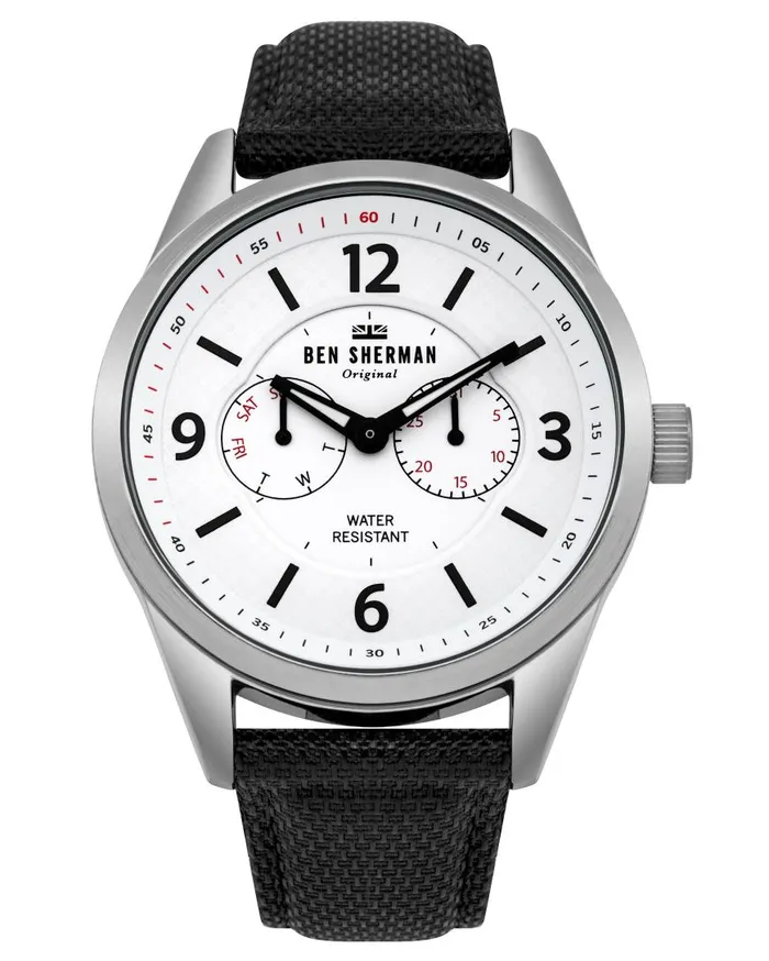 Ben Sherman Watches Men Big Carnaby Utility Watch 8211 BlackWhiteSilver