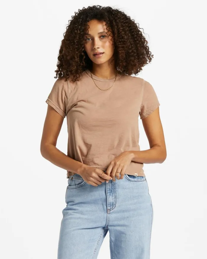 Better Then Basic Short Sleeve TShirt Stone Women Billabong Essentials