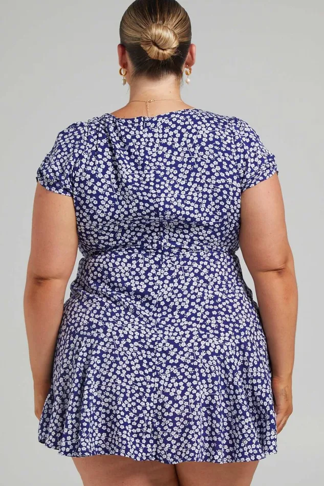 Bettina Mini Dress 8211 Short Sleeve Dress In Navy Women Showpo Curve Clothes