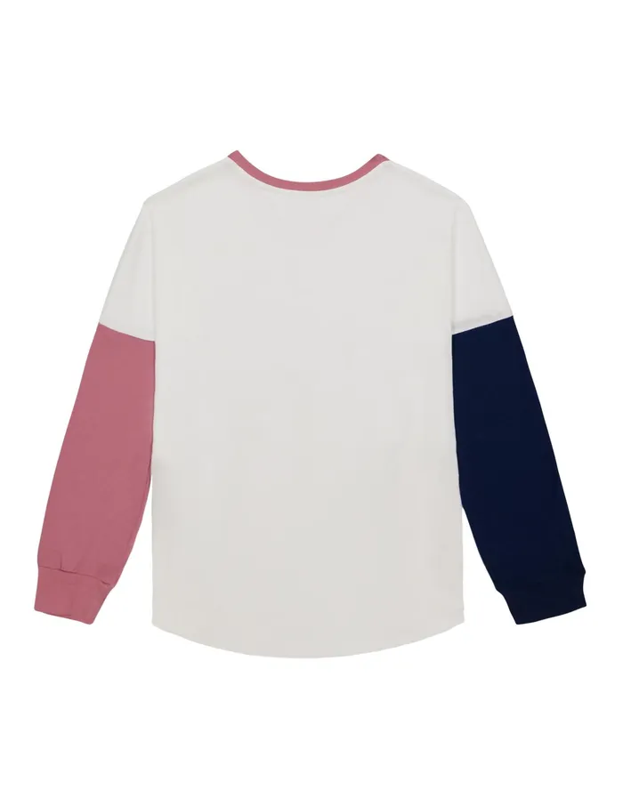 Big Girls LongSleeve HiLo TShirt Colorblock Athletic Navyterracotta Pinkwhite Kids Champion Tanks and TShirts