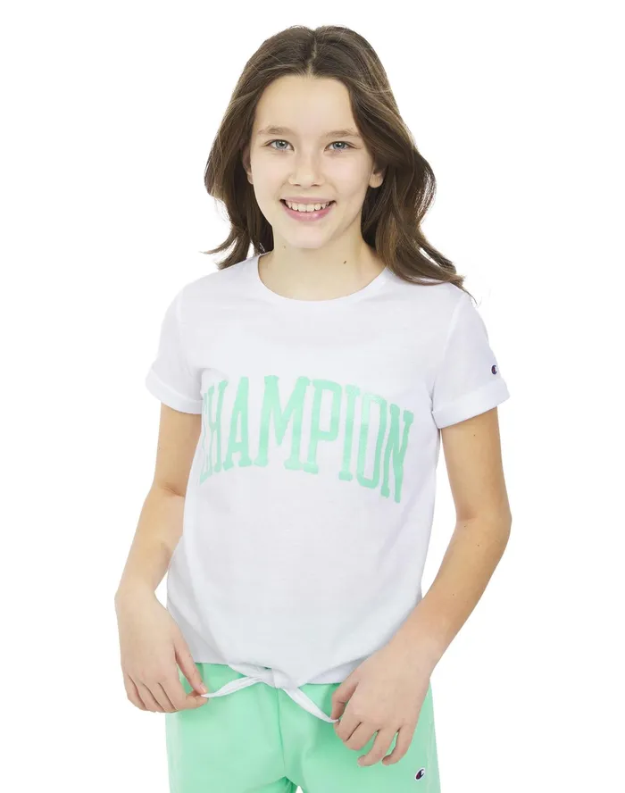 Big Girls TieFront TShirt Block Logo Hydro Kids Champion Tanks and TShirts