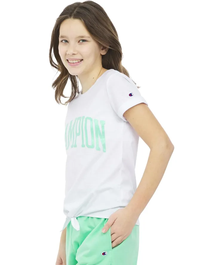 Big Girls TieFront TShirt Block Logo Hydro Kids Champion Tanks and TShirts