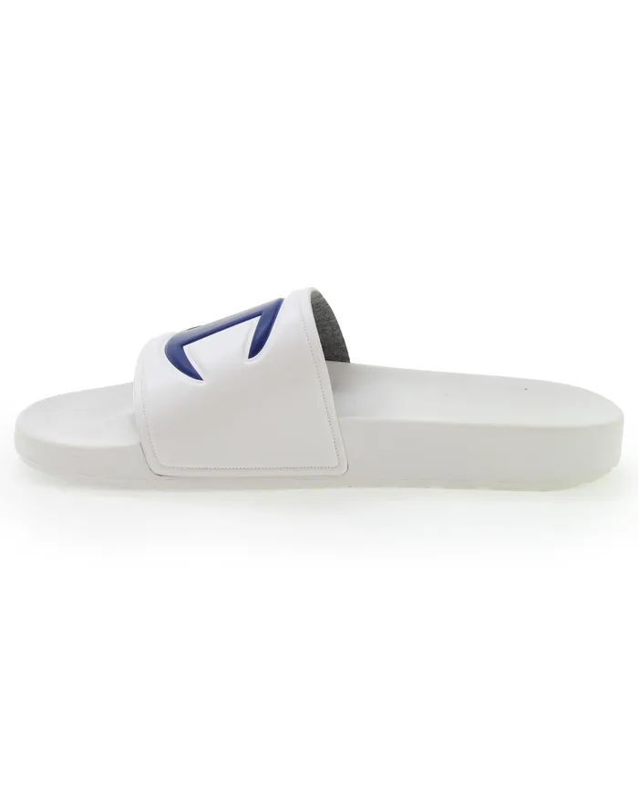Big Kids039 Slide Sandals C Logo White Kids Champion Lifestyle
