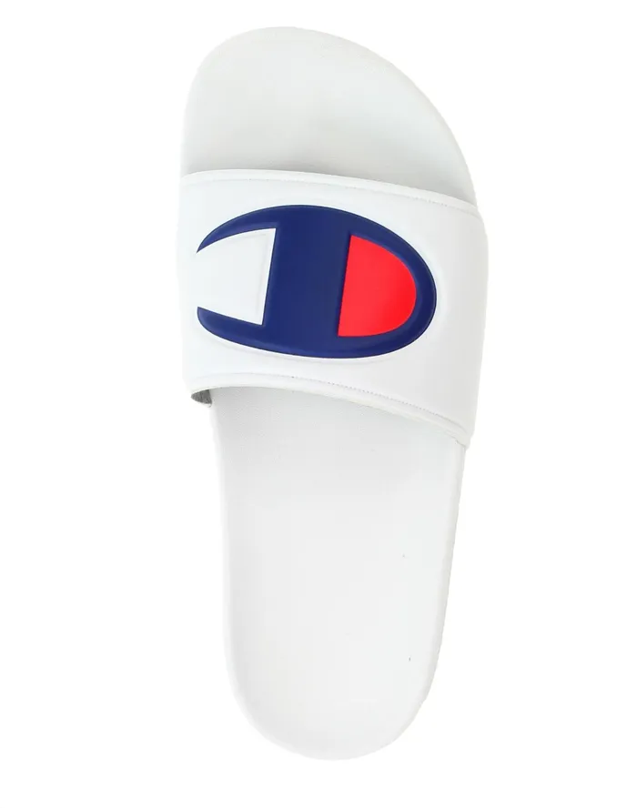 Big Kids039 Slide Sandals C Logo White Kids Champion Lifestyle
