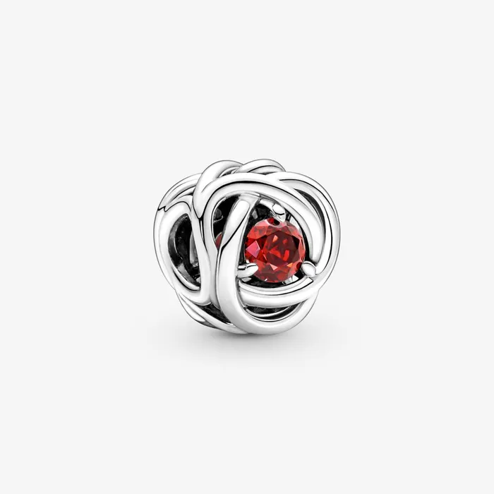 Birthstone Charms Women Pandora July Birthstone Eternity Circle Charm Red