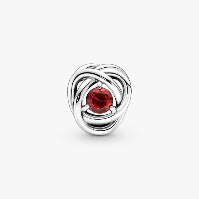 Birthstone Charms Women Pandora July Birthstone Eternity Circle Charm Red