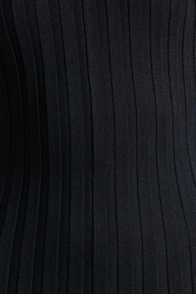 Blaire Midi Dress 8211 Long Sleeve Tie Back Flare Dress In Black Women Showpo Knitwear