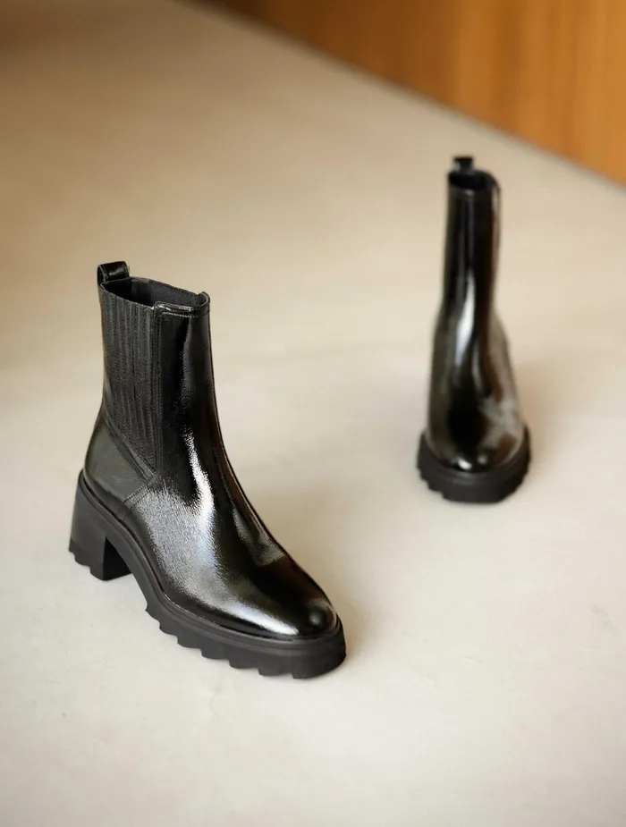 Bobbies Ankle Boots Lison Black Vinyl 8211 Women