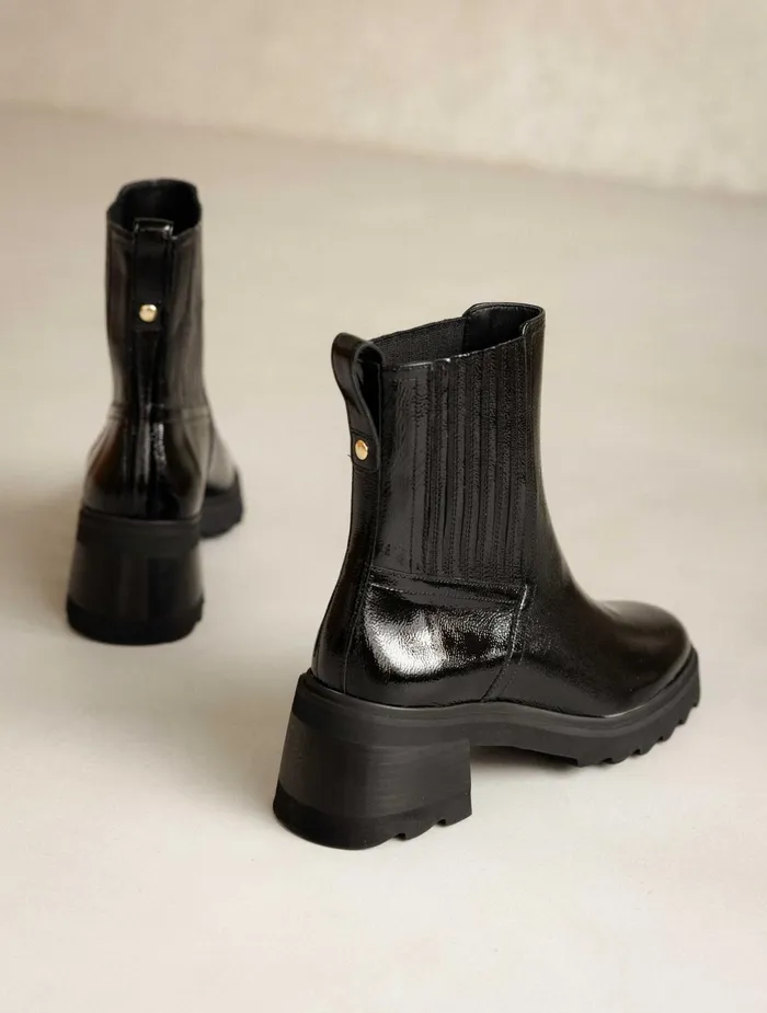 Bobbies Ankle Boots Lison Black Vinyl 8211 Women