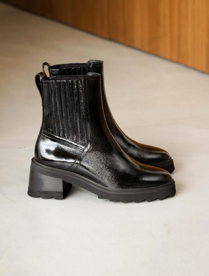 Bobbies Ankle Boots Lison Black Vinyl 8211 Women