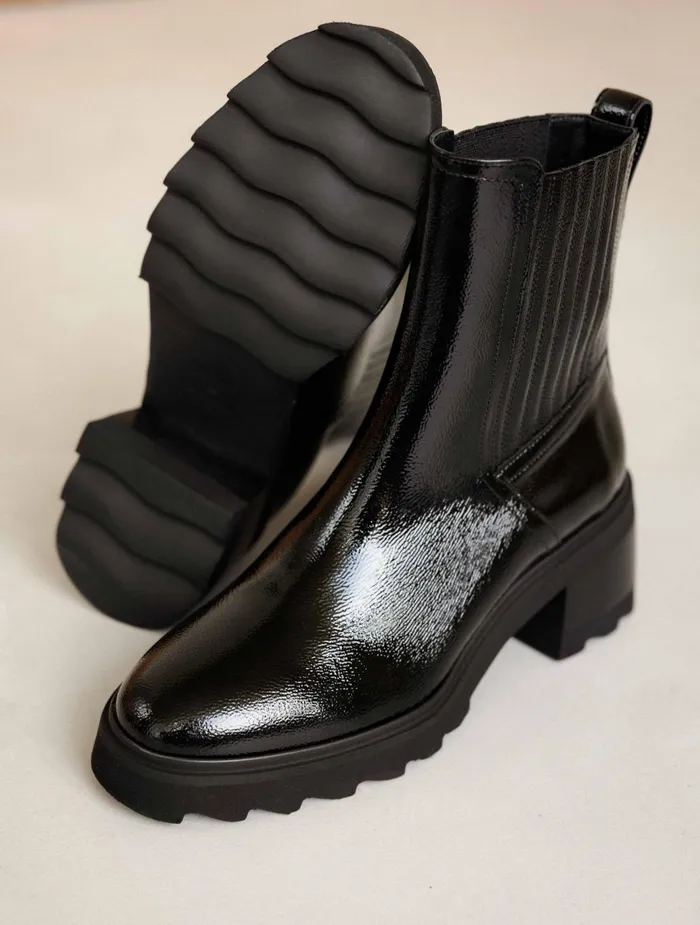 Bobbies Ankle Boots Lison Black Vinyl 8211 Women
