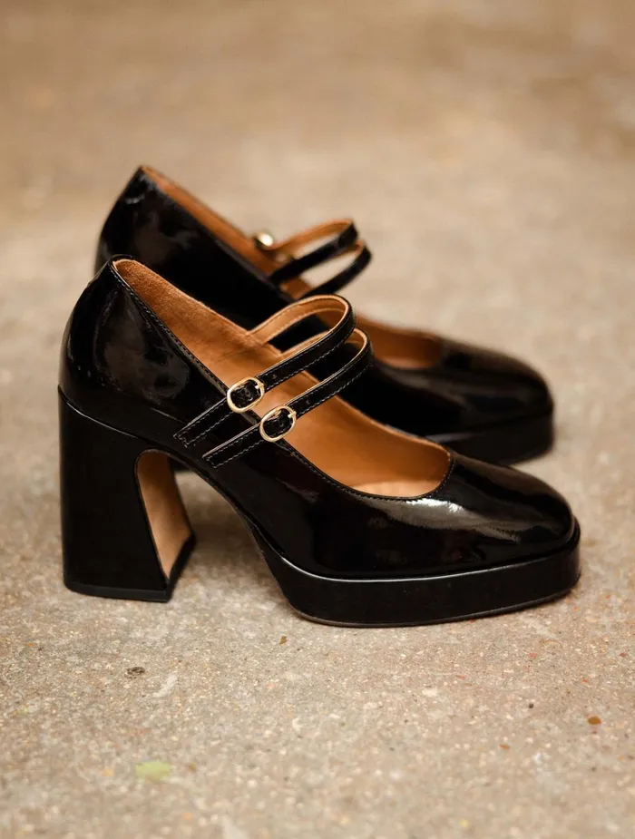 Bobbies Pumps and Mary Janes Louise Lacquered Black 8211 Women