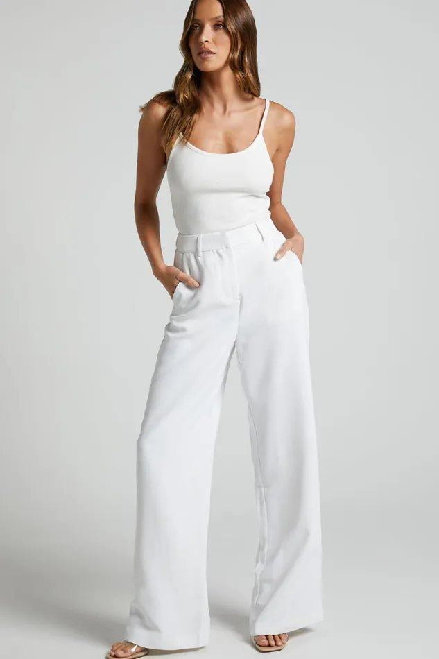 Bonnie Pants 8211 High Waisted Tailored Wide Leg Pants In White Women Showpo Modest Clothing Bonnie Pants 8211 High Waisted Tailored Wide Leg Pants In White Women Showpo Modest Clothing
