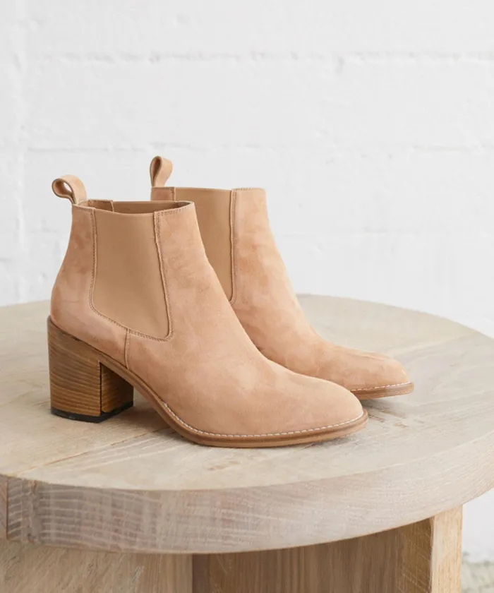 Boots Women Jenni Kayne Suede Heeled Chelsea Boot Camel