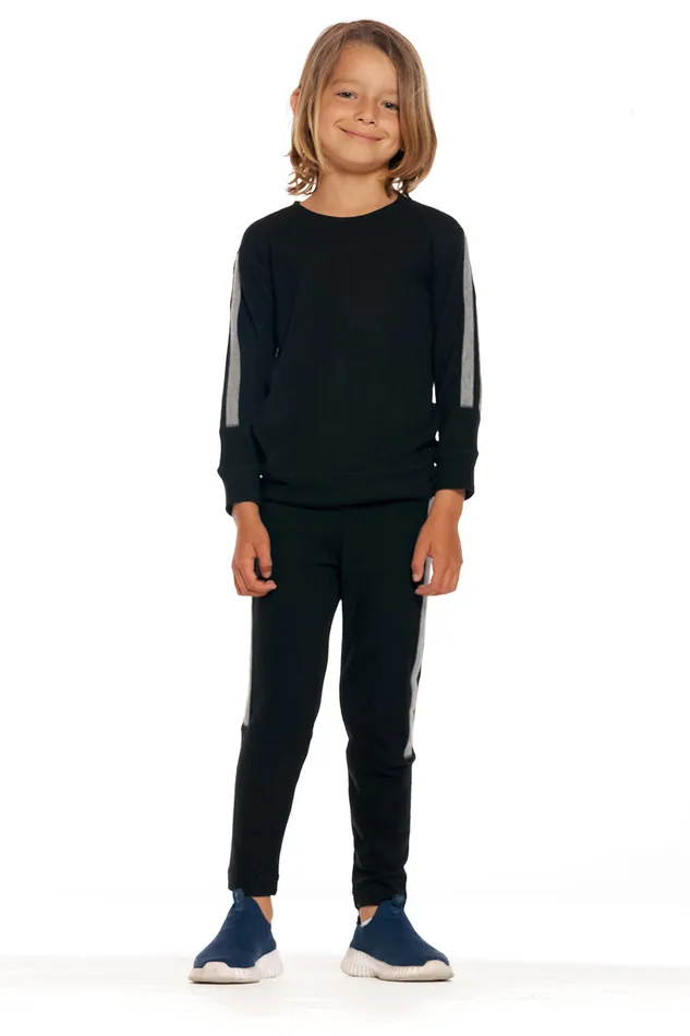 Bottoms Boys rPET Bliss Knit Blocked Extended Cuff Jogger with Strappings Chaser Brand Bottoms Boys rPET Bliss Knit Blocked Extended Cuff Jogger with Strappings Chaser Brand