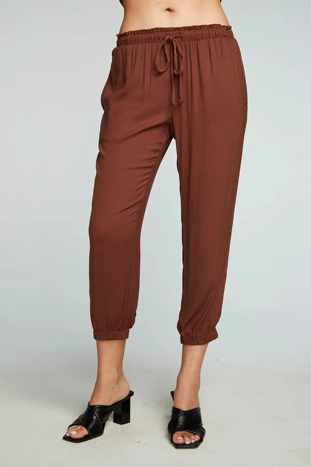 Bottoms Chaser Brand Womens Heirloom Wovens Cropped Paperbag Waist Pant