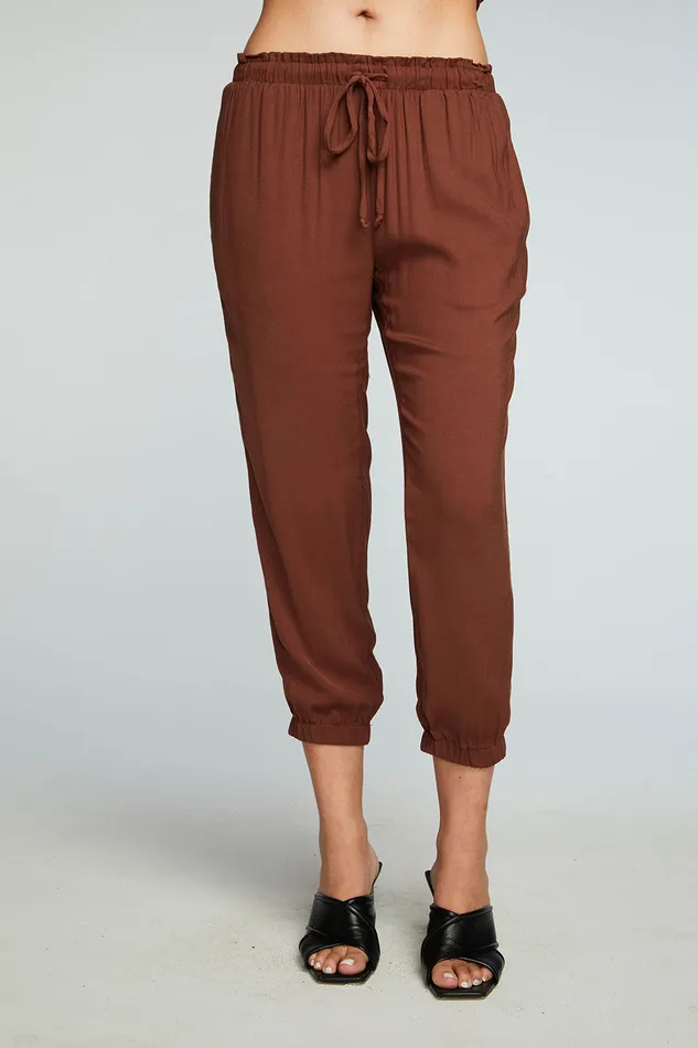 Bottoms Chaser Brand Womens Heirloom Wovens Cropped Paperbag Waist Pant