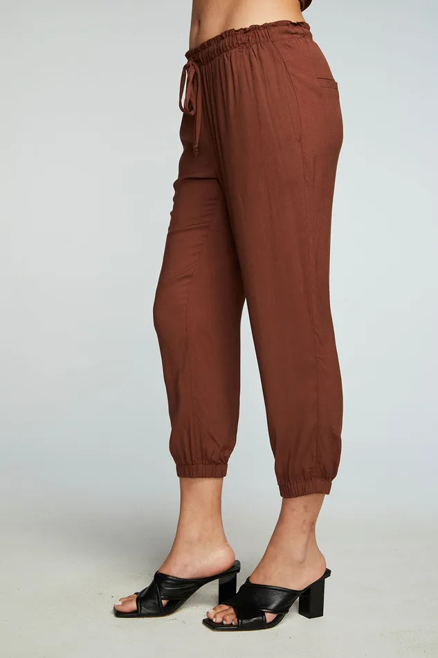 Bottoms Chaser Brand Womens Heirloom Wovens Cropped Paperbag Waist Pant