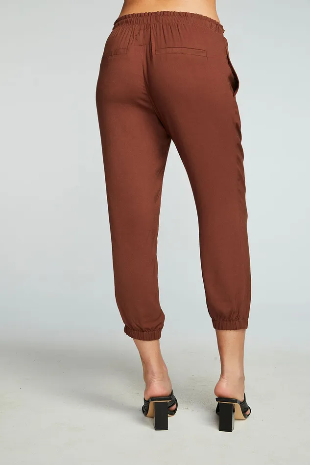 Bottoms Chaser Brand Womens Heirloom Wovens Cropped Paperbag Waist Pant